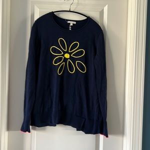 Lisa Todd Sweater with Yellow Daisy